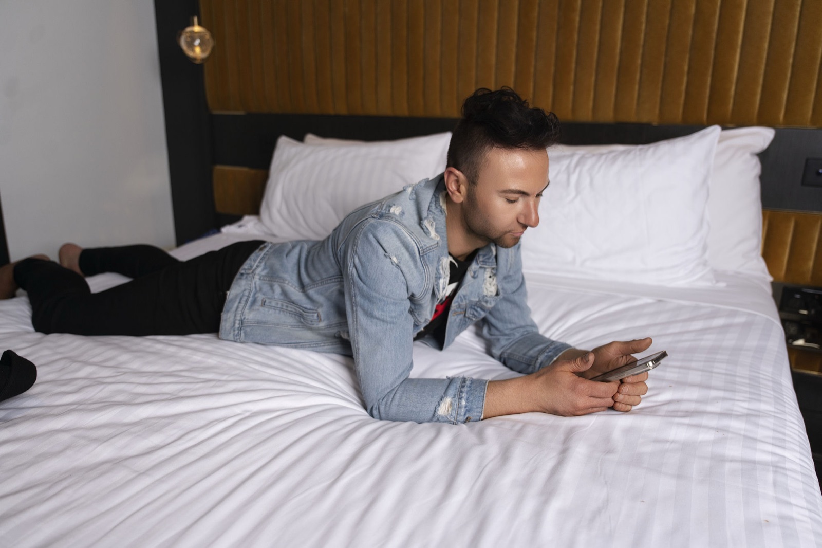 Luca Ryan checking his messages — Perth